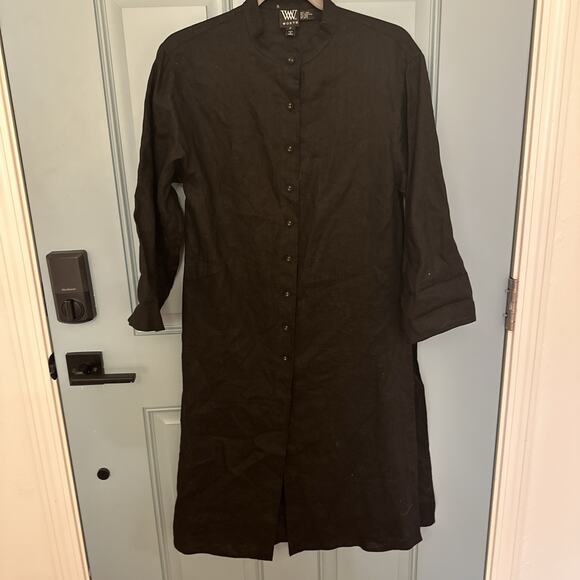 NWT Cover Up Dress Linen Mesh Maxi Long Sleeve lightweight P - Picture 13 of 13